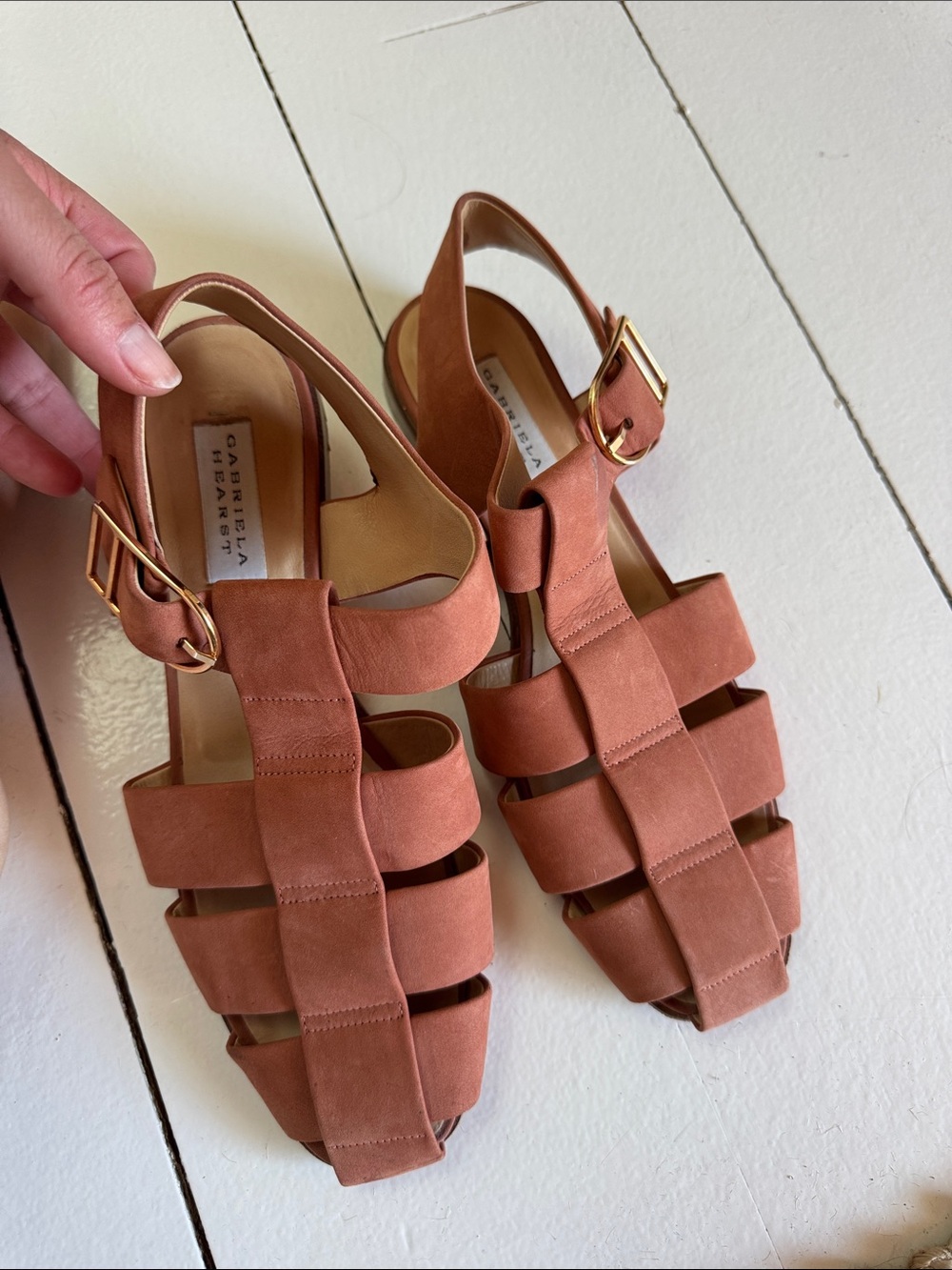 Gabriela Hearst Lynn Suede Flat Sandals